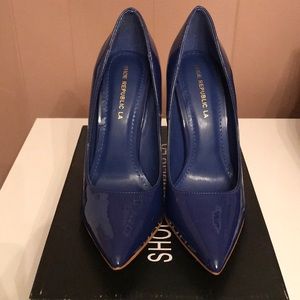 Brand New blue patent stiletto heel size 7